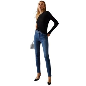 Pilcro High Rise Skinny Jean Dark Blue Wash‎ Size 31 TALL